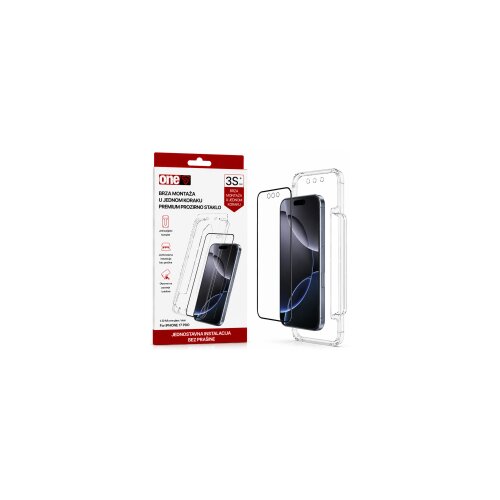 OneS za&amp;scaron;titno staklo sa aplikatorom Black Frame za iPhone 17 Pro Slike
