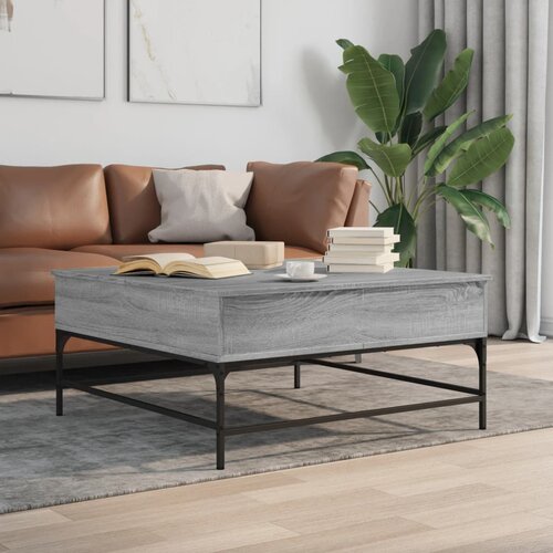 vidaXL Stolić za kavu siva boja hasta 95 x 95 x 45 cm od drva i metala Cijene