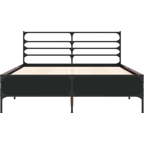  Okvir za krevet crni 120x190 cm konstruirano drvo i metal Slike