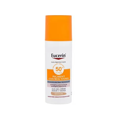 Eucerin Sun Protection Pigment Control Tinted Gel-Cream zaščita pred soncem za obraz 50 ml odtenek Medium za ženske
