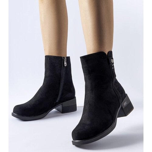 Gemre Black insulated leather ankle boots Faustin Cene