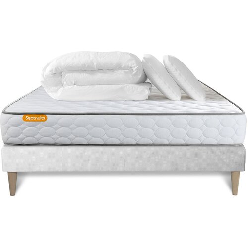 Septnuits Kompletni paket za posteljo - Vzmetnica 200x200 cm + Vzmetnica z letvami (komplet) + 2 vzglavnika + Prevleka - Memo, (21613534) Slike