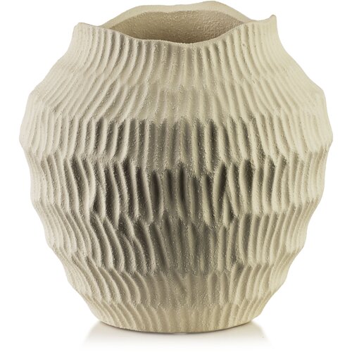 Mondex vaza poliresin Manon 19,5x19cm siva 1 kos, (5000305434) Cene