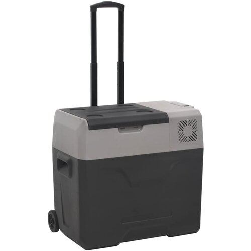 VidaXL Prijenosni hladnjak s kotačima i ručkom crno-sivi 50 L PP Slike