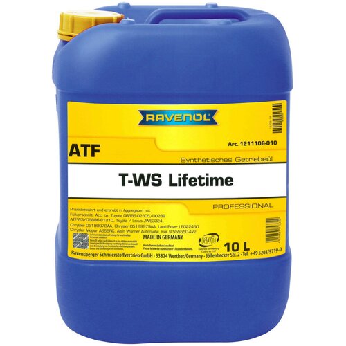 RAVENOL Ulje za automatski menjač ATF T-WS Lifetime Fluid, 10L Cene