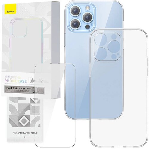 Baseus Corningov zaščitni komplet prozornega ohišja in kaljenega stekla za iPhone 13 Pro Max, (20756102) Cene