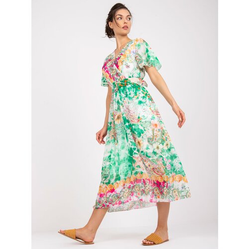 Italy Moda Dress-DHJ-SK-15967-1.01P-white-green Cene