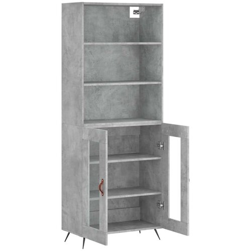 VidaXL Visoka komoda siva betona 69 5x34x180 cm od konstruiranog drva Slike