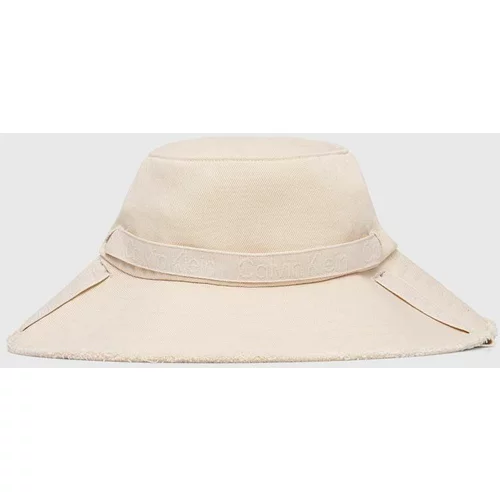 Calvin Klein Pamučni šešir boja: bež, pamučni