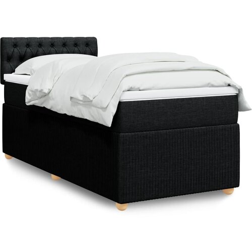 vidaXL Box spring postelja z vzmetnico črna 90x200 cm blago Cene
