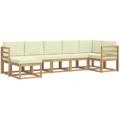 vidaXL Zunanja garnitura za sedenje 7 pcs Bela in krem Poliester, (5000282054) Cene