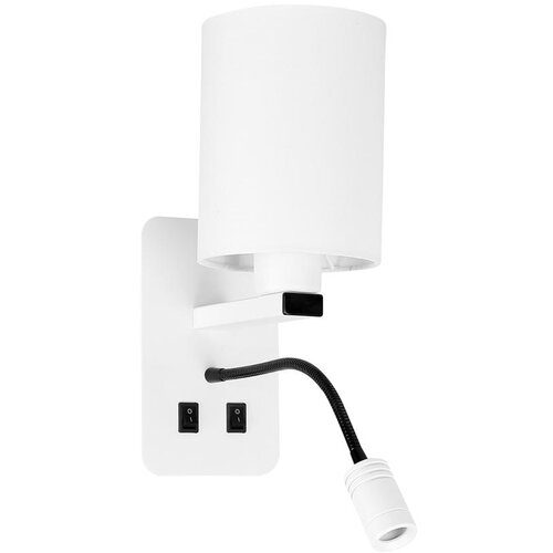 Candellux magnum 3 zidna lampa PROSTOKÄ„TNY 1X40W E27+3W led abažur okrugao bela Cene