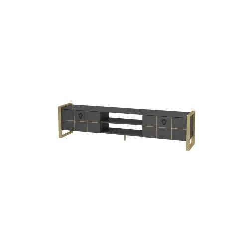 Hanah home tv polica mila anthracite gold Slike