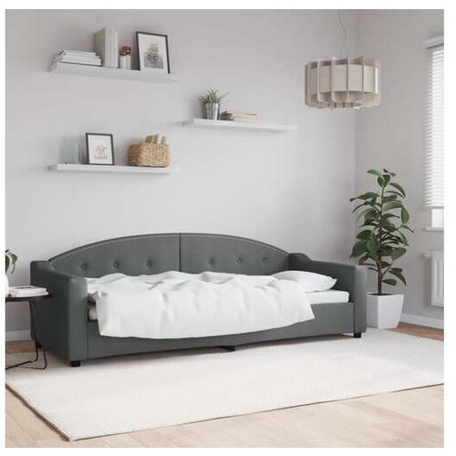VidaXL Raztegljiva postelja temno siva 80x200 cm blago Slike