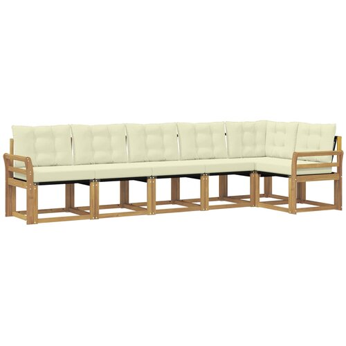 vidaXL Zunanja garnitura za sedenje z blazino 6 pcs Bela in krem, (5000280780) Cene