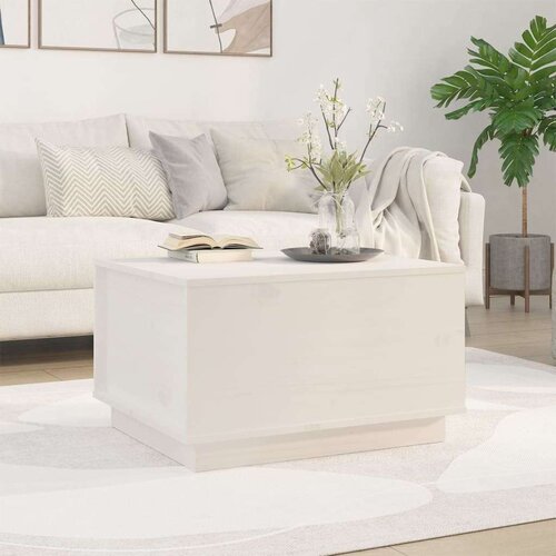  Stolić za kavu bijeli 60 x 50 x 35 cm od masivne borovine Slike