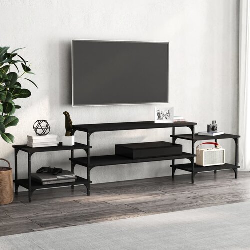 TV ormarić crni 197 x 35 x 52 cm od konstruiranog drva Cene