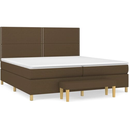 VidaXL Box spring postelja z vzmetnico temno rjav 200x200 cm blago, (20724164) Slike