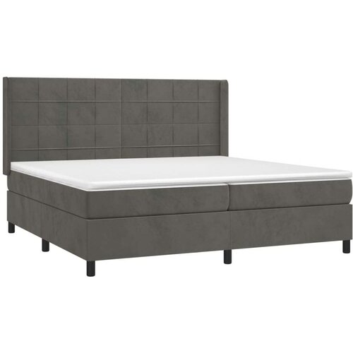  Box spring s madracem LED tamnosivi 200x200 cm bar&amp;scaron;un Slike