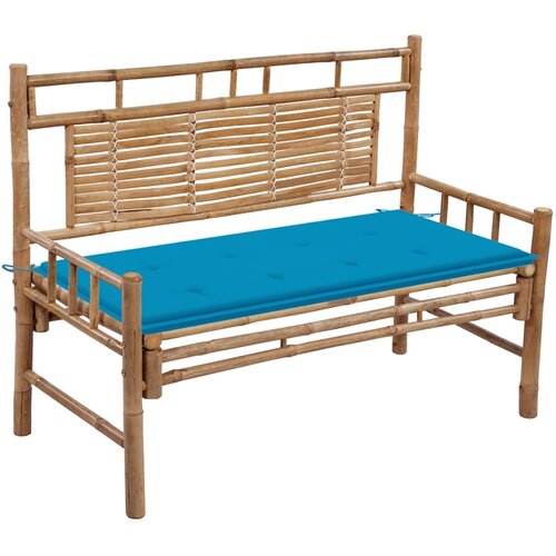 The Living Store Vrtna klop z blazino 120 cm bambus - Vrtna Klop, (21464575) Slike