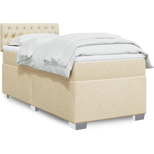 vidaXL Krevet s oprugama i madracem krem 90 x 190 cm od tkanine Cijene