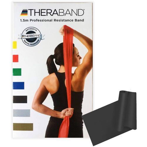 Thera-band elastična traka za vežbanje,1.5m, Crna Slike