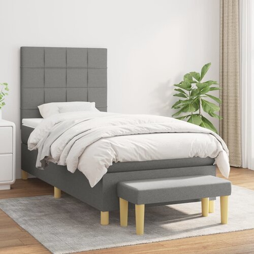 The Living Store Box spring postelja z vzmetnico temno siva 80x200 cm blago - Box Spring Postelja, (21503797) Slike