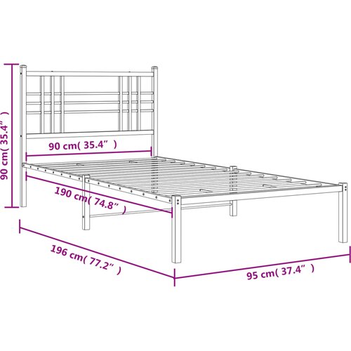  okvir za krevet s uzglavljem crni 90x190 cm Slike