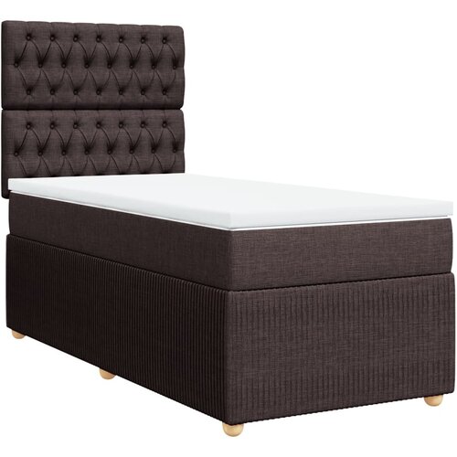 VidaXL Box spring postelja z vzmetnico temno rjava 80x200 cm blago, (21309860) Slike