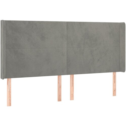 Maison Chic Vzglavna omarica - Nočna omarica - Posteljna omarica z u&scaron;esi svetlo sivo 203x16x118/128 cm žamet, (21709628) Cene