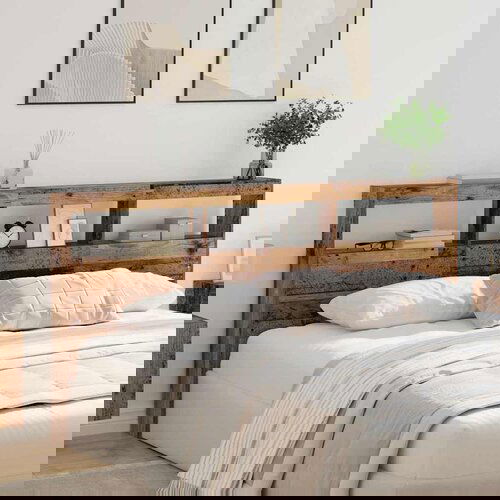 VidaXL Uzglavlje Staro drvo 200 x 17 x 102 cm Konstruirano drvo Slike