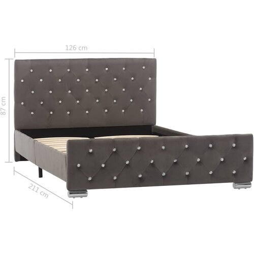  Okvir za krevet od tkanine sivi 120 x 200 cm Slike