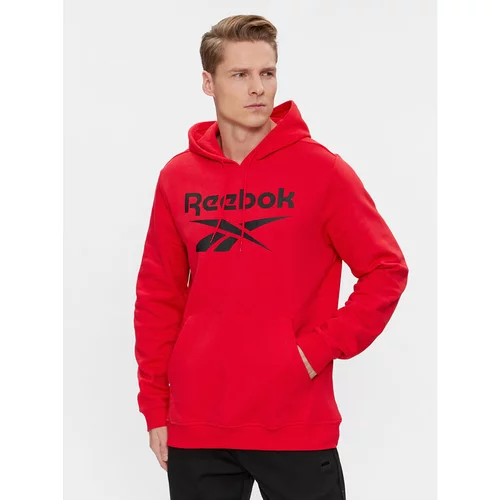 Reebok Jopa Identity Fleece Stacked Logo Pullover Hoodie IM3281 Rdeča