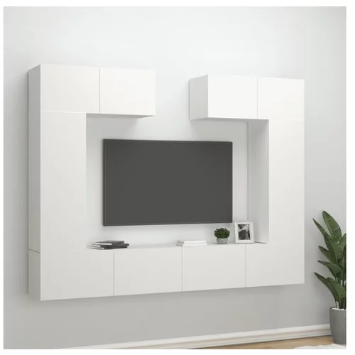  Komplet TV omaric 6-delni bel inženirski les