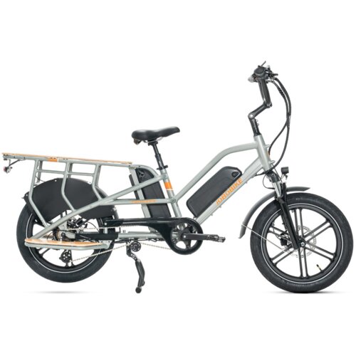JOBOBIKE Električno tovorno kolo za družino Transer, senzor navora, 48V 13Ah dvojna baterija, nosilnost 200kg, sivo, (5000009060) Slike