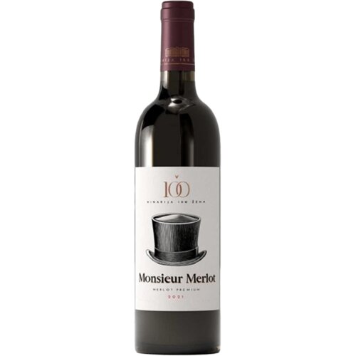 Vinarija 100 žena Crno vino 100 ŽENA Monsieur Merlot 0,75l Slike