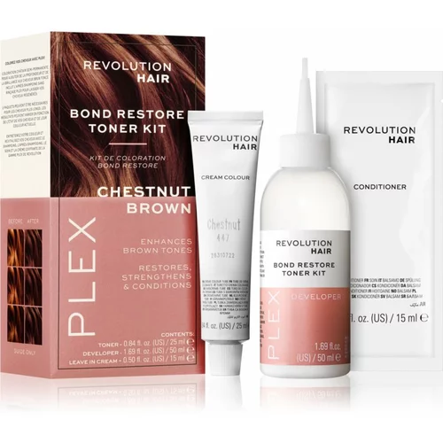 Revolution Haircare Plex Bond Restore Kit set za naglašavanje boje kose nijansa Chestnut Brown