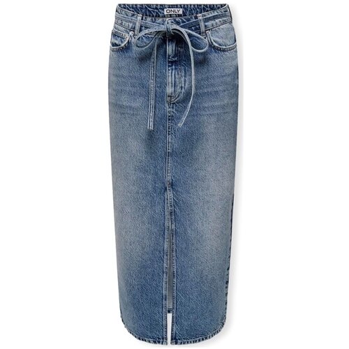 Only Krila Gianna Belted Skirt - Medium Blue Denim Modra Slike