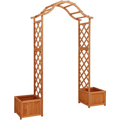 Maison Chic Vrtna pergola s cvetličnima korito - Lonček za rožema iz trdnega lesa jelke, (22057424) Slike