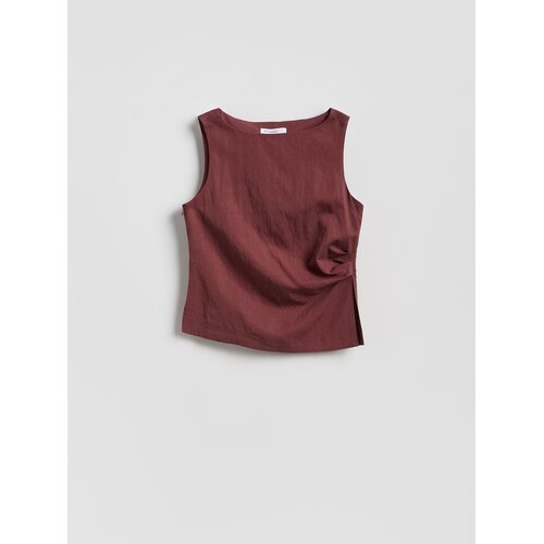 Reserved Bluza s liocelom - boja kestena Cene