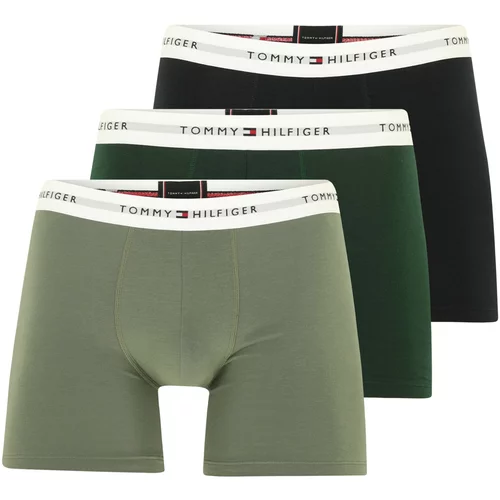Tommy Hilfiger Underwear Boksarice svetlo zelena / temno zelena / črna / bela