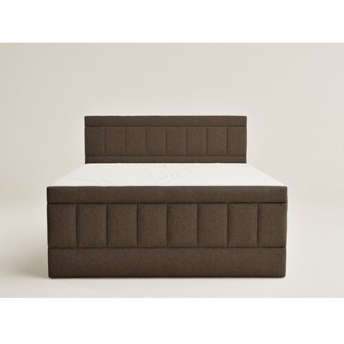 Maison de R&amp;ecirc;ve Smeđi boxspring krevet s prostorom za odlaganje 200x200 cm Caya &amp;ndash; Slike