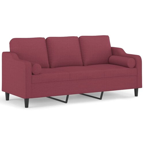 Maison Chic kavč - Sofa - Kanape trosed z okrasnimi blazinami vinsko rdeč 180 cm blago, (21727620) Cene