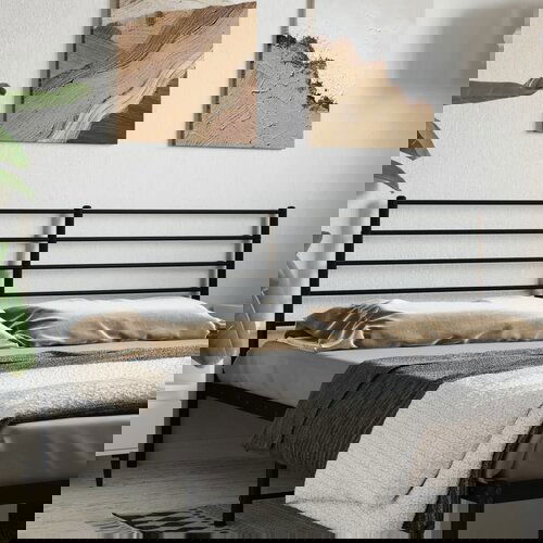 VidaXL Metalno uzglavlje crno 200 cm Slike
