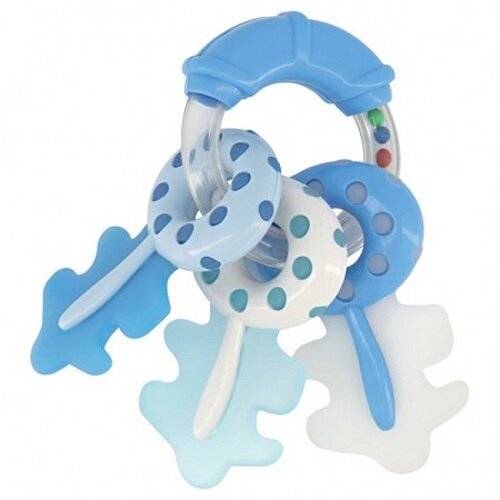Kikka Boo silikonska glodalica sa zvečkom Keys blue Slike