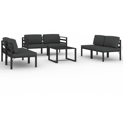 vidaXL Vrtna sedežna garnitura 7-delna z blazinami aluminij antracit, (20760895) Cene