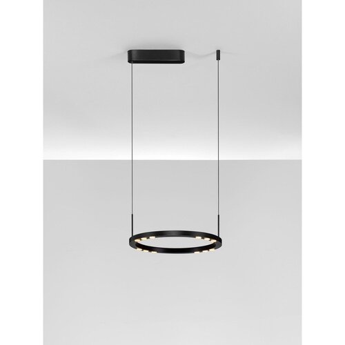 Nova Luce Mat crna LED viseća svjetiljka aluminijska s mogućnosti zatamnjivanja &amp;oslash; 40 cm Lunette &amp;ndash; Slike