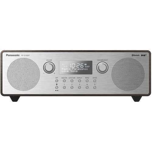 Panasonic RF-D100BTEGT desktop radio UKW (1014), DAB+ (1012) AUX, Bluetooth®, DAB+, UKW funkcija alarma srebrna, smeđa boja Cijene