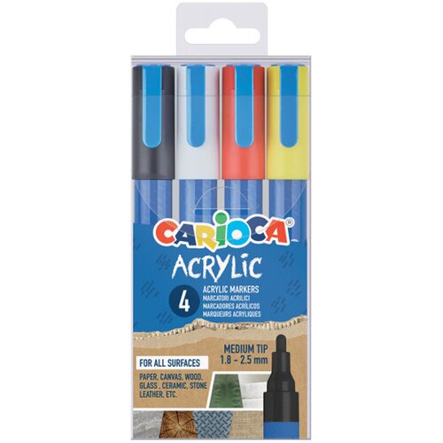 Carioca Akrilni marker z okroglim vrhom, 4-delni set - Cene