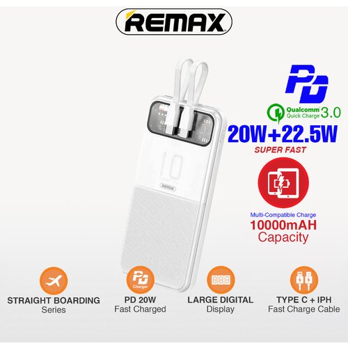 Remax Power bank prenosiva baterija Stervui Series RPP-619 PD 20W+ QC 22.5W 10000mAh beli Cene